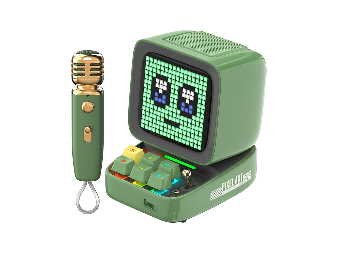 Divoom Ditoo-Mic Bluetooth Speaker with Karaoke Microphone - Green in Qatar Divoom Ditoo-Mic Bluetooth Speaker with Karaoke Microphone - Green in Qatar